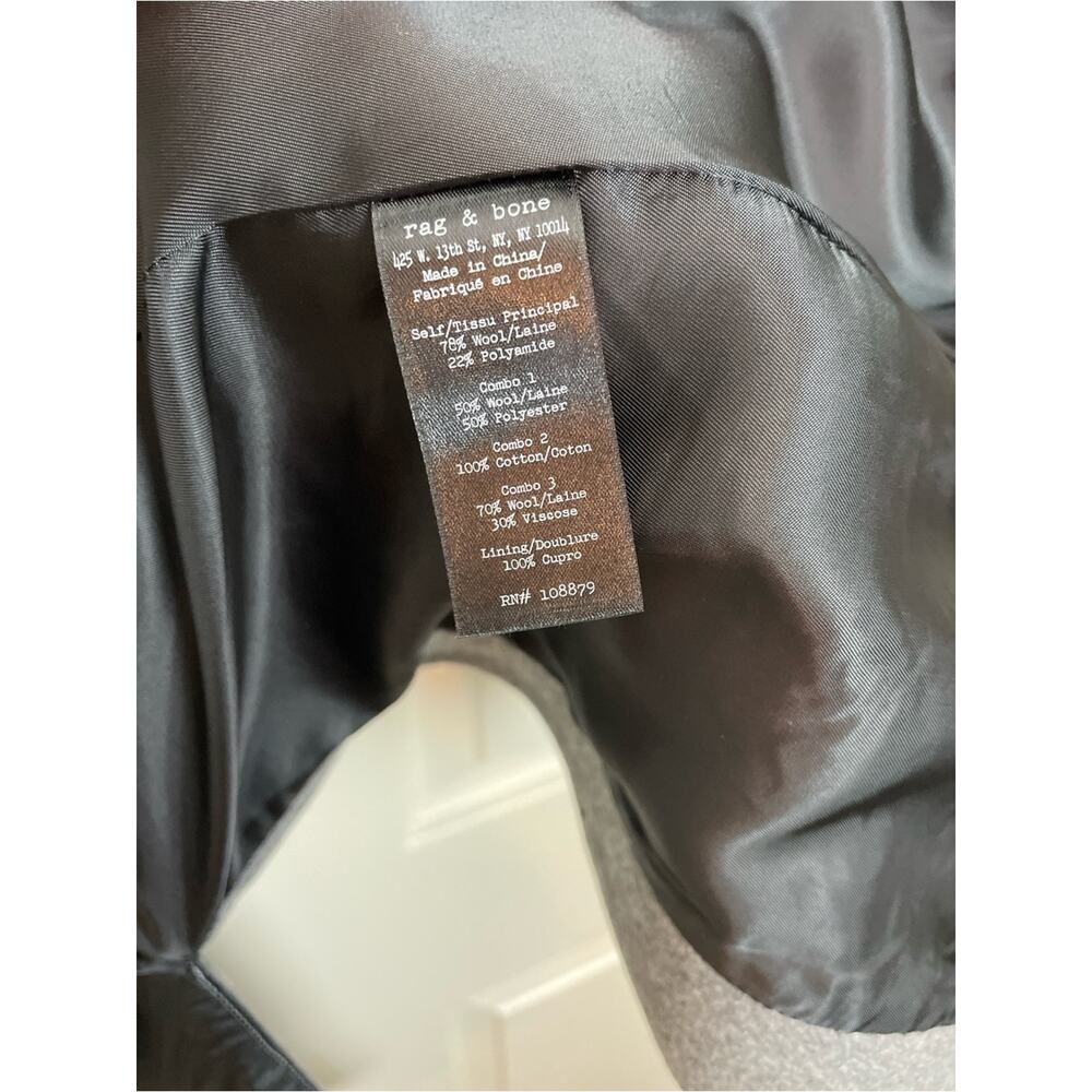 Rag & Bone Ashton Charcoal Gray Longline Wool Blend Vest Military Duster Sz 4 - Picture 9 of 10